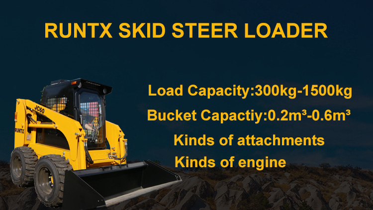 Runtx brand track Skid steer loader  with wheels detailes